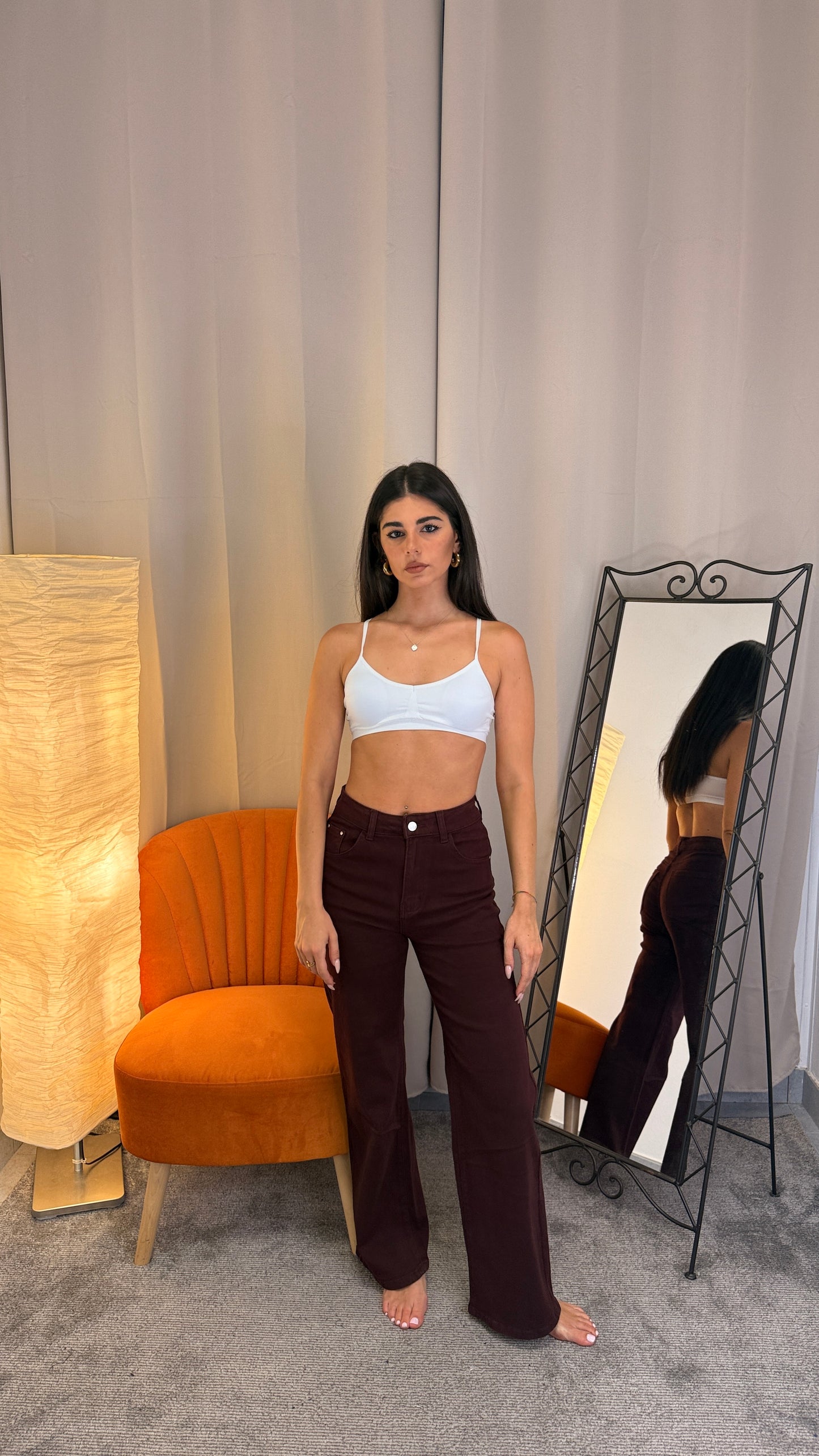 Jeans bordeaux - posa
