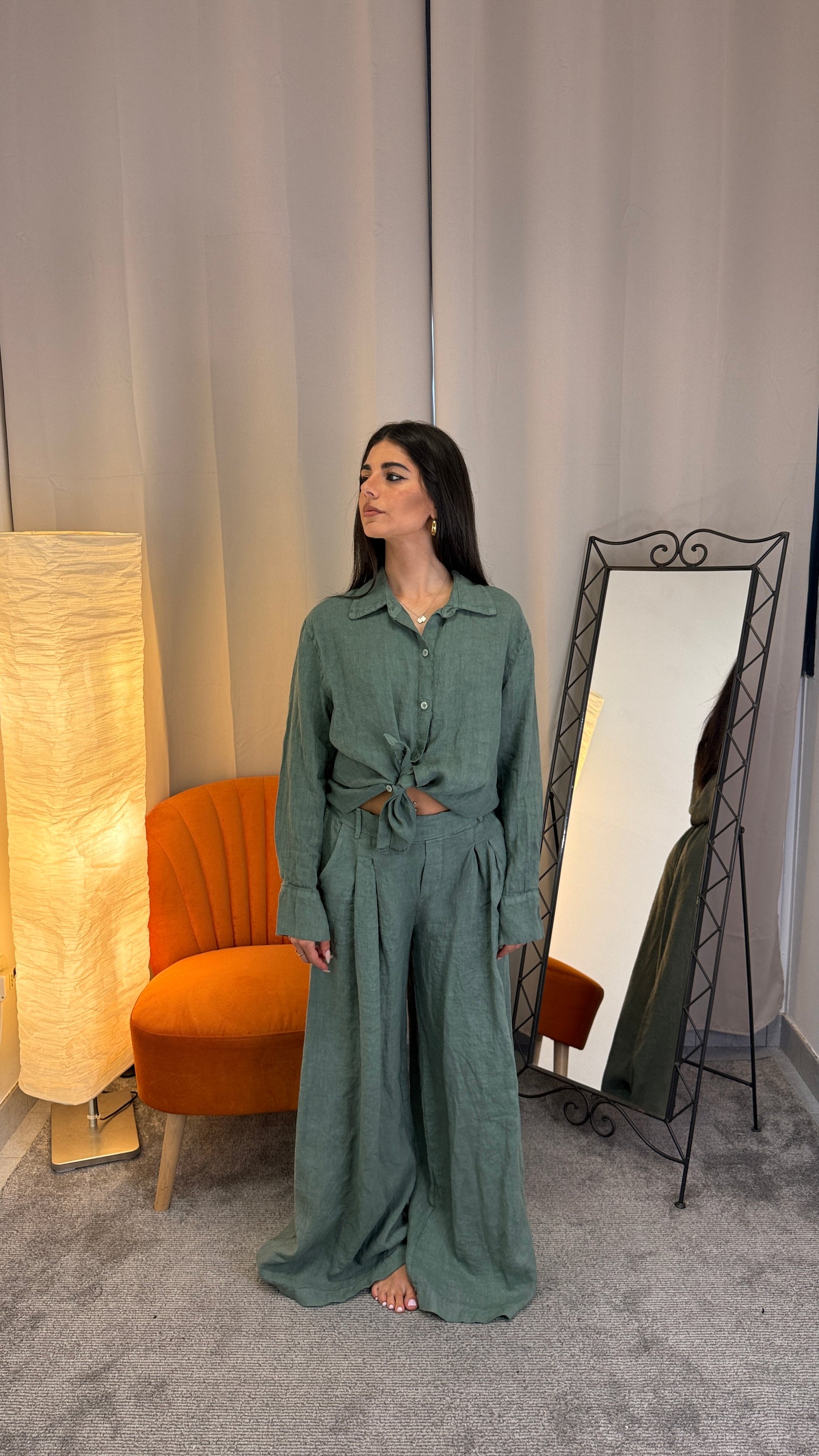 Pantalone palazzo lino verdone