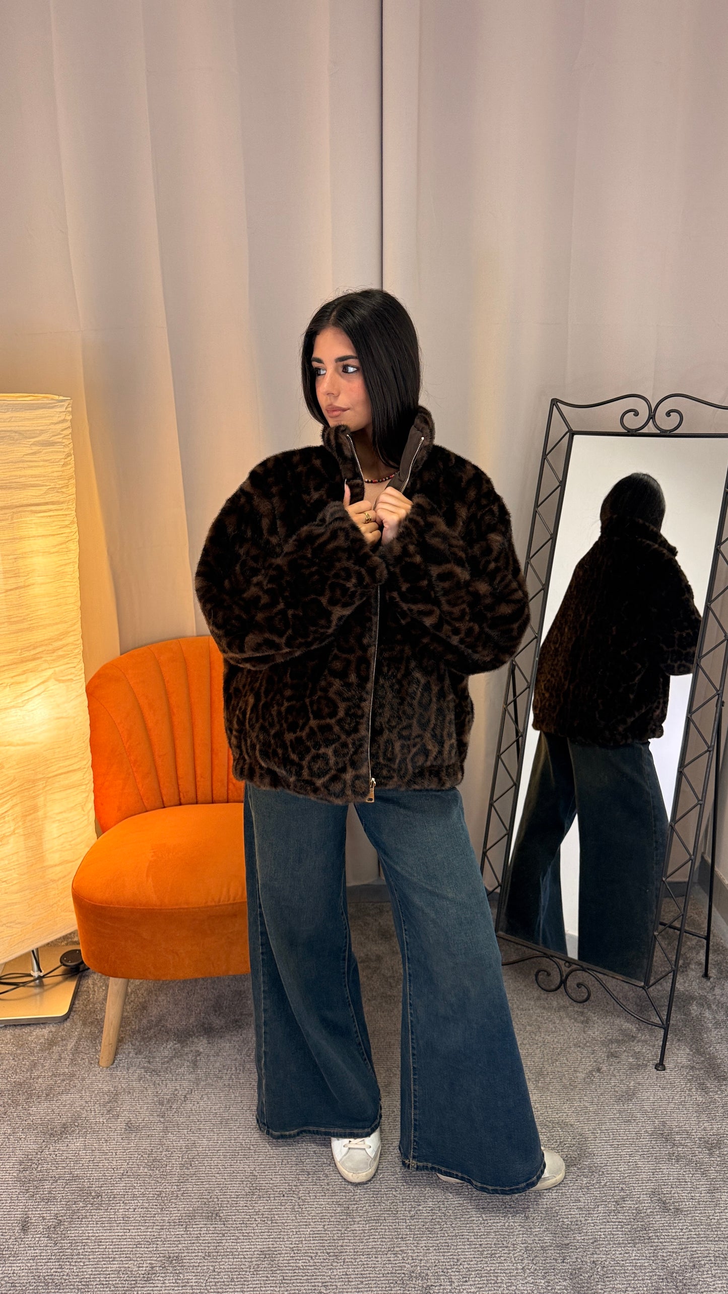 Bomber reversibile lato leopardato