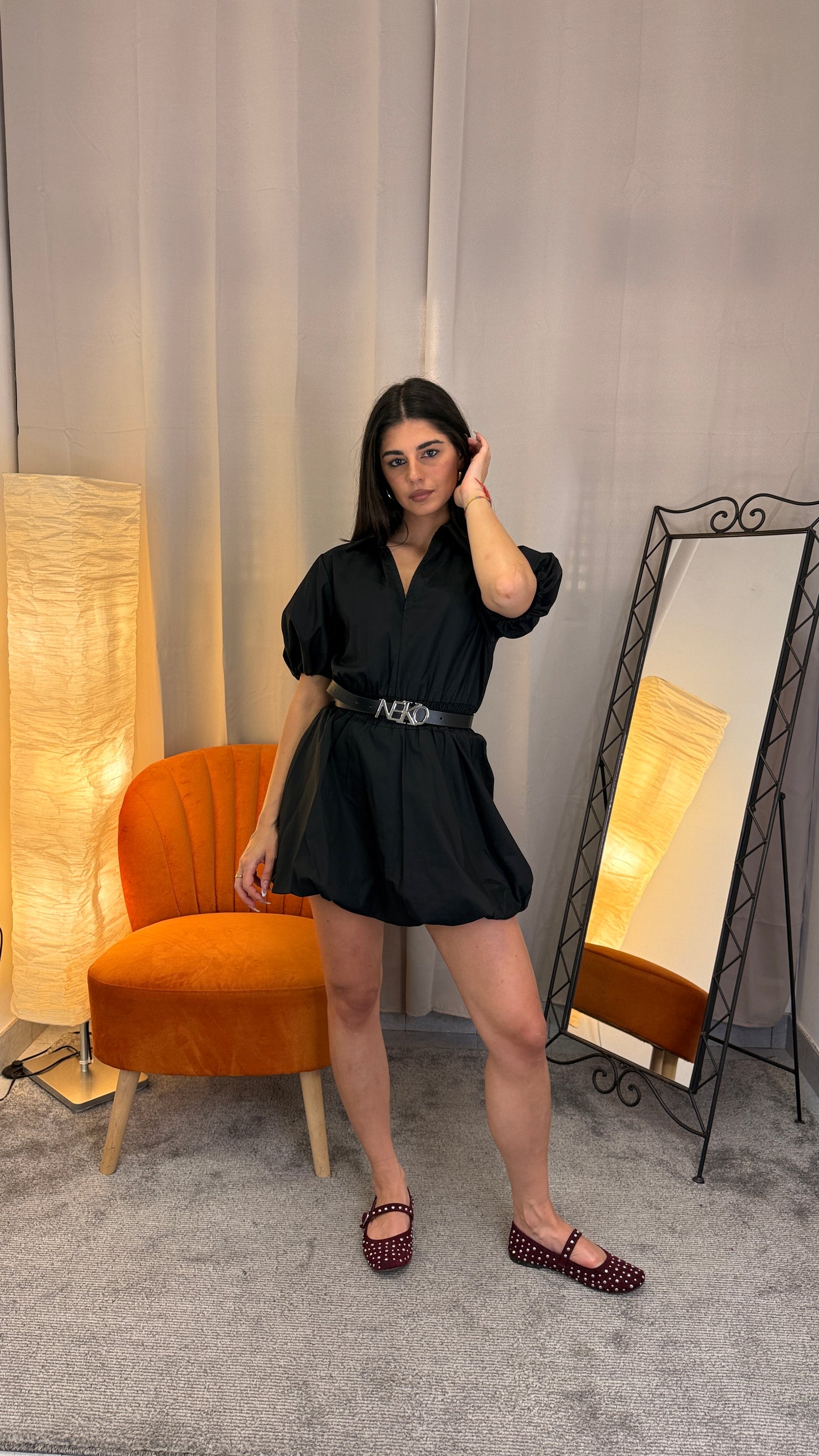 Abito in 100% Cotone con Fascia Elastica